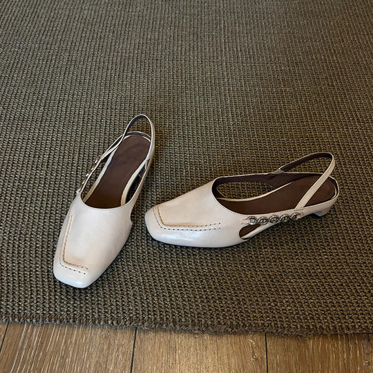 Damen Slingpumps mit eleganter Naht und modischen Schnallen R&B
