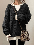 Damen Strickpullover mit strukturiertem Muster R&B
