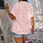 Damen Bluse mit buntem Herzmotiv R&B