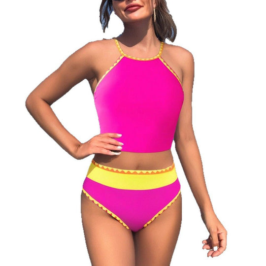 Damen Hochtaillierter Bikini mit sportlichem Oberteil R&B