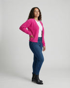 Damen Flauschiger V-Ausschnitt Cardigan mit Knopfdetail