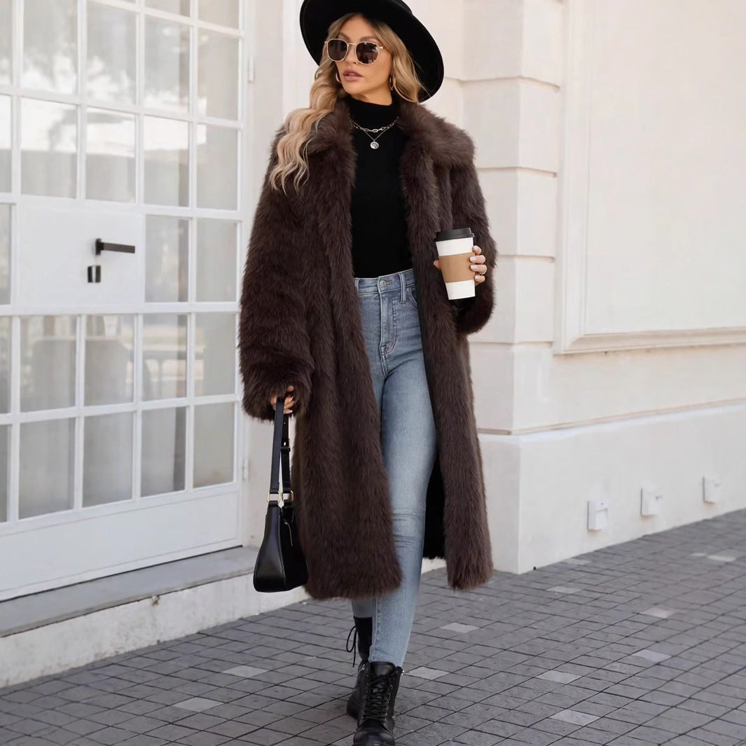 Damen Modischer Long Coat R&B