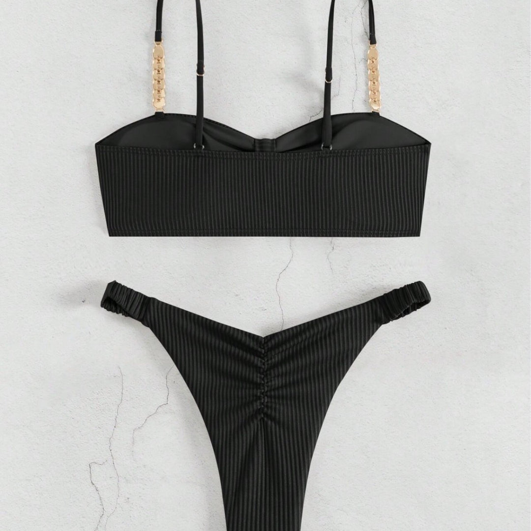 Damen Bustier-Bikini mit elegantem Schleifen-Design und modischen Akzenten R&B