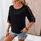 Damen Bluse mit Spitzenärmel R&B