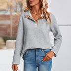 Damen Smarter Pullover mit strukturierter Oberfläche und modischer Knopfleiste