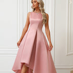 Damen Asymmetrisches Abendkleid aus satin mit Faltenwurf R&B