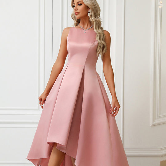 Damen Asymmetrisches Abendkleid aus satin mit Faltenwurf R&B