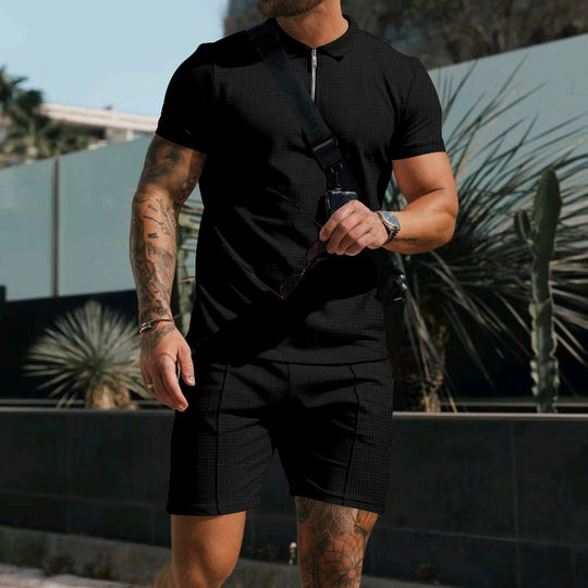 Herren Poloshirt mit strukturiertem Gewebe und praktischen Seitentaschen R&B