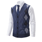 Herren modische Strickweste mit Karomuster R&B