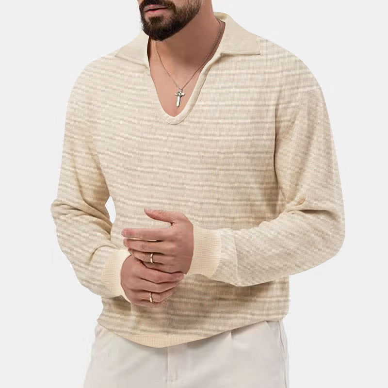 Herren modischer V-Ausschnitt Pullover aus atmungsaktivem Strickmaterial R&B