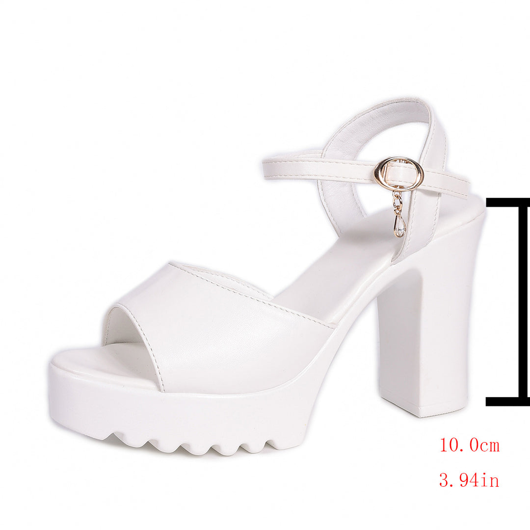Damen Elegante Plateau-Sandalen mit Klickverschluss R&B