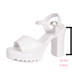 Damen Elegante Plateau-Sandalen mit Klickverschluss R&B
