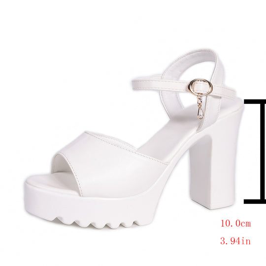 Damen Elegante Plateau-Sandalen mit Klickverschluss R&B