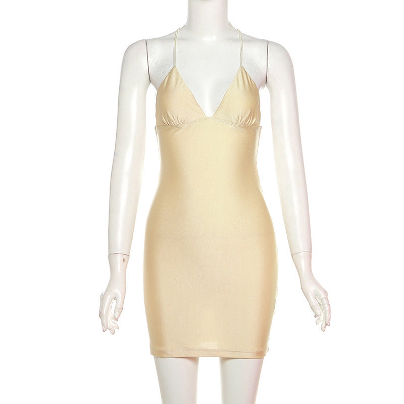 Damen Bodycon Kleid mit sexy Rückenschnürung R&B