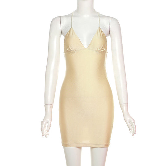 Damen Bodycon Kleid mit sexy Rückenschnürung R&B
