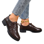 Damen Schnürschuhe im eleganten Kroko-Look R&B