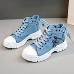 Damen modische High-Top Sneakers mit Reißverschluss und robustem Profil R&B
