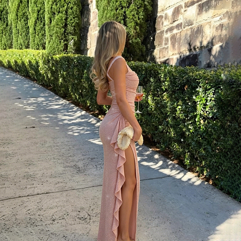 Damen figurbetontes Maxikleid mit elegantem Schnitt und aufregenden Details R&B