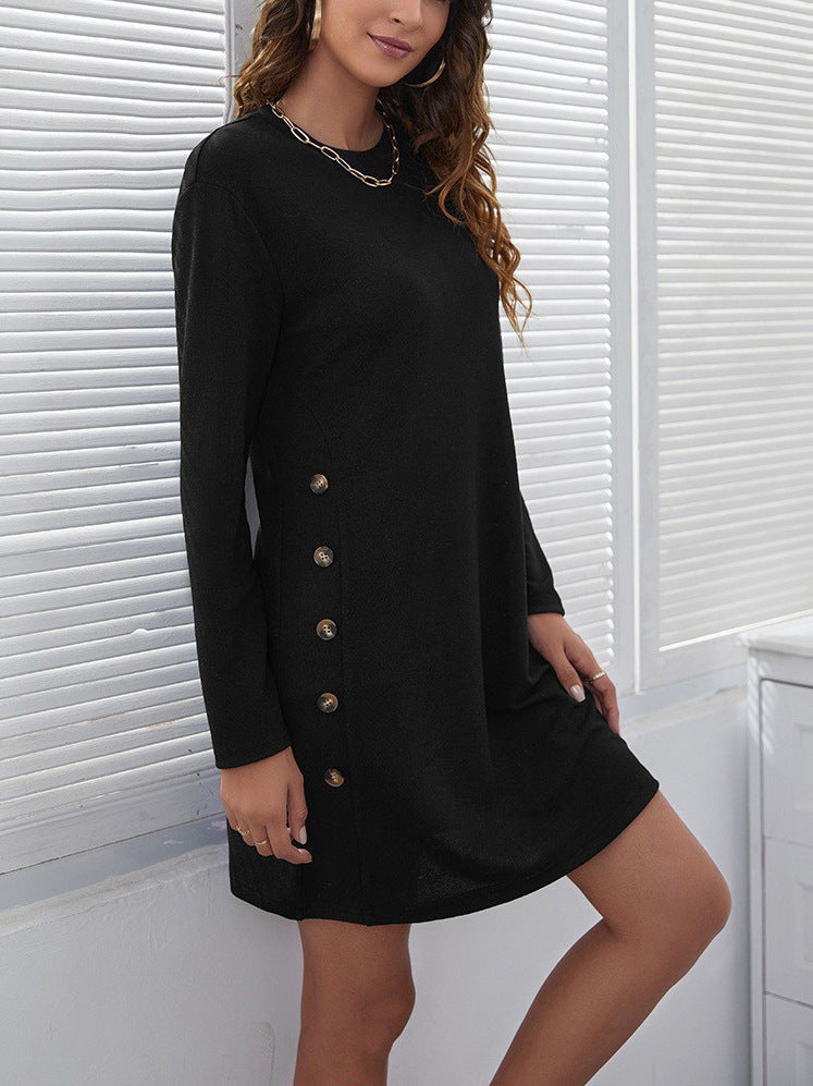 Damen Freizeitkleid mit eleganten Knopfdetails und lässigem Schnitt R&B