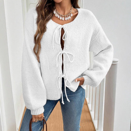 Damen Pullover mit Kordelzug und überschnittenen Ärmeln R&B