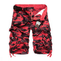 Herren Camo Cargo-Shorts mit mehreren Taschen und verstellbarem Bund R&B