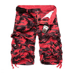 Herren Camo Cargo-Shorts mit mehreren Taschen und verstellbarem Bund R&B