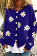 Damen Knopfpullover mit Blumenmuster R&B