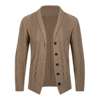 Herren Strickjacke mit modischem Zopfmuster und strukturierter Textur