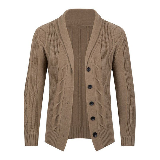 Herren Strickjacke mit modischem Zopfmuster und strukturierter Textur R&B