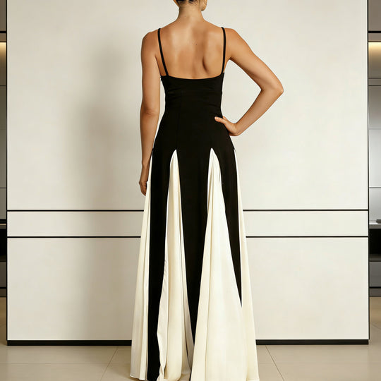 Damen Elegantes Abendkleid mit asymmetrischem Rock und zarten Trägern R&B