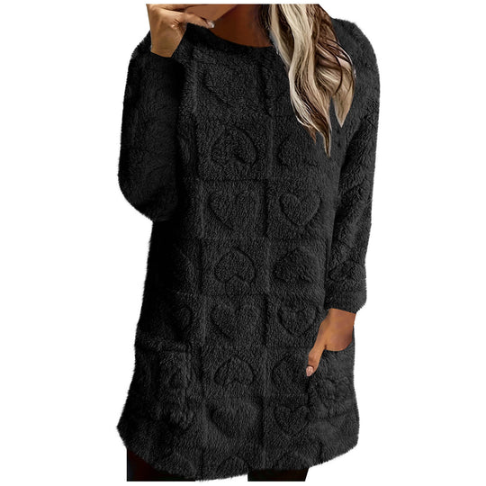 Damen Kuschelige Tunika mit Herzmuster R&B