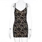 Damen Spitzenkleid mit floralem Muster R&B