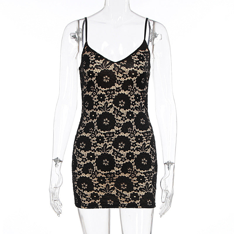 Damen Spitzenkleid mit floralem Muster R&B