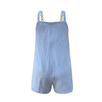 Damen Freizeit Jumpsuit mit dekorativen Schulterträgern und praktischen Taschen R&B