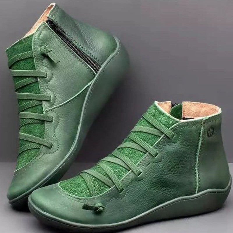 Damen Modische High-Top Sneakers mit robustem Profil und praktischem Reißverschluss EB
