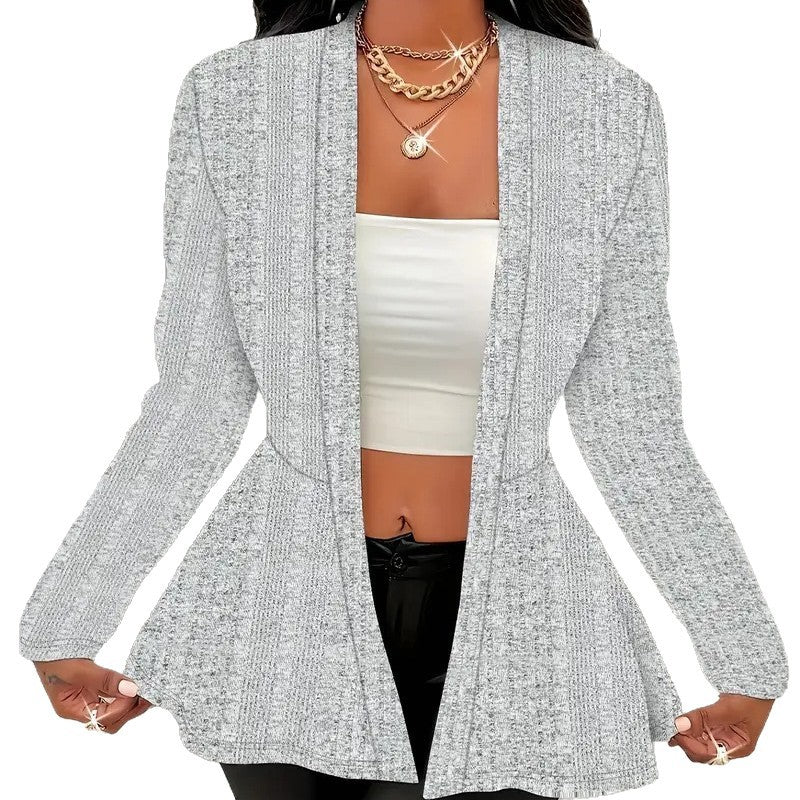 Damen Moderne Strickjacke mit asymmetrischem Schnitt und eleganten Details R&B