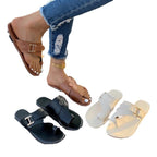 Damen Komfortable Zehentrenner-Sandalen mit eleganter Schnallenverzierung R&B