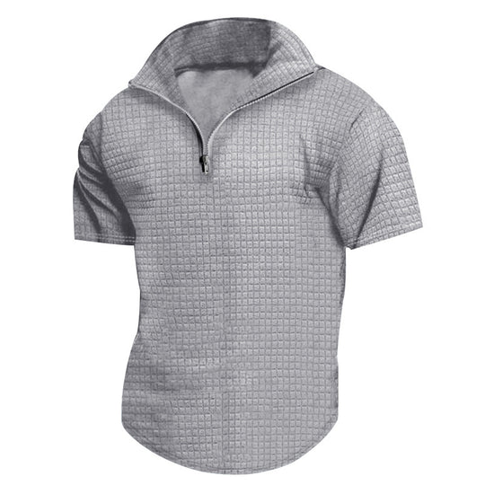 Herren konvertible Kurzarmjacke mit Reißverschluss und strukturiertem Design R&B