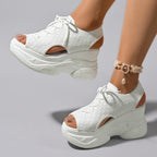 Damen Sportliche Plateau-Sandalen mit atmungsaktivem Obermaterial R&B