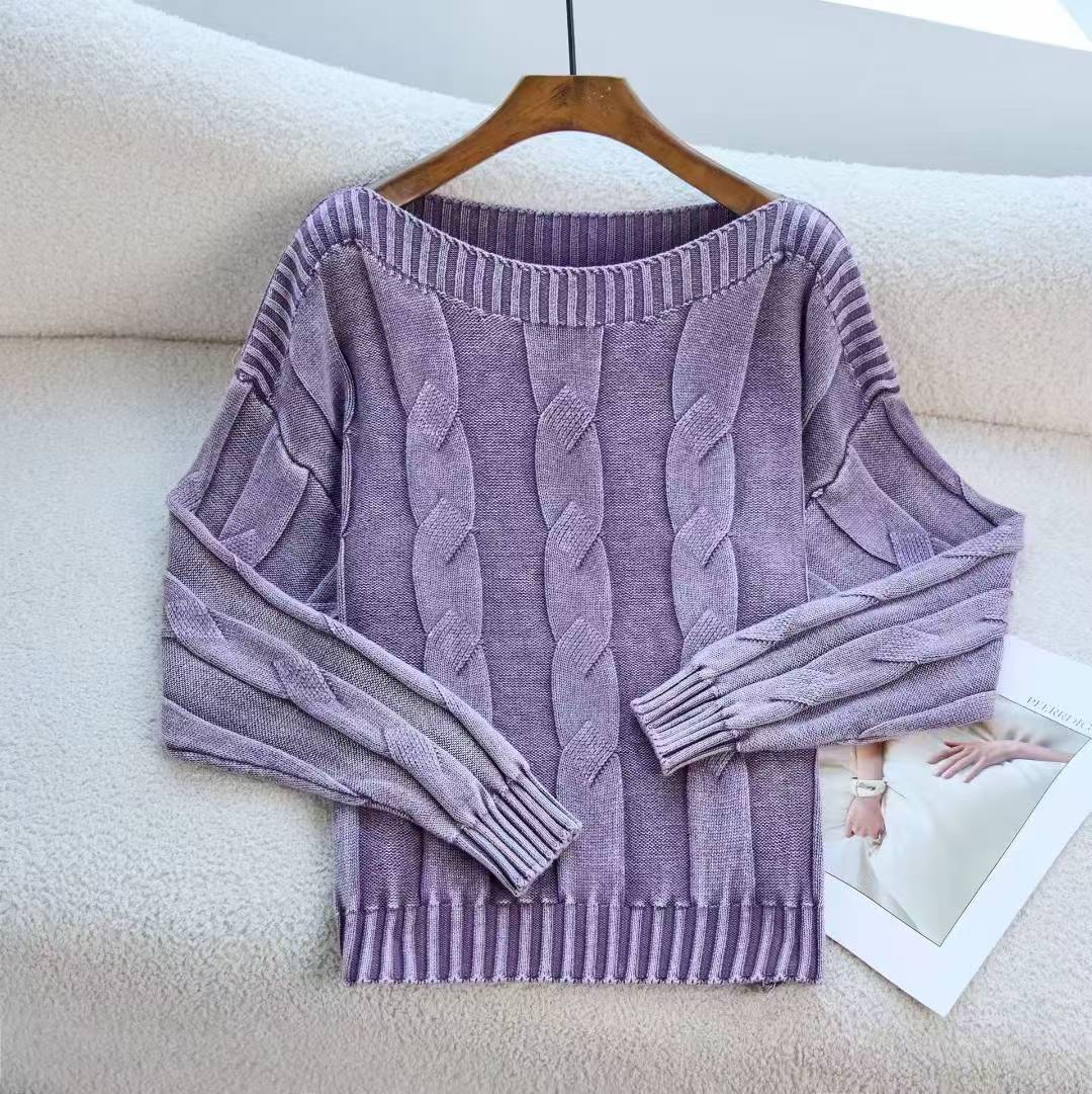 Damen Pullover im modernem Zopfdesign mit übergroßer Silhouette R&B