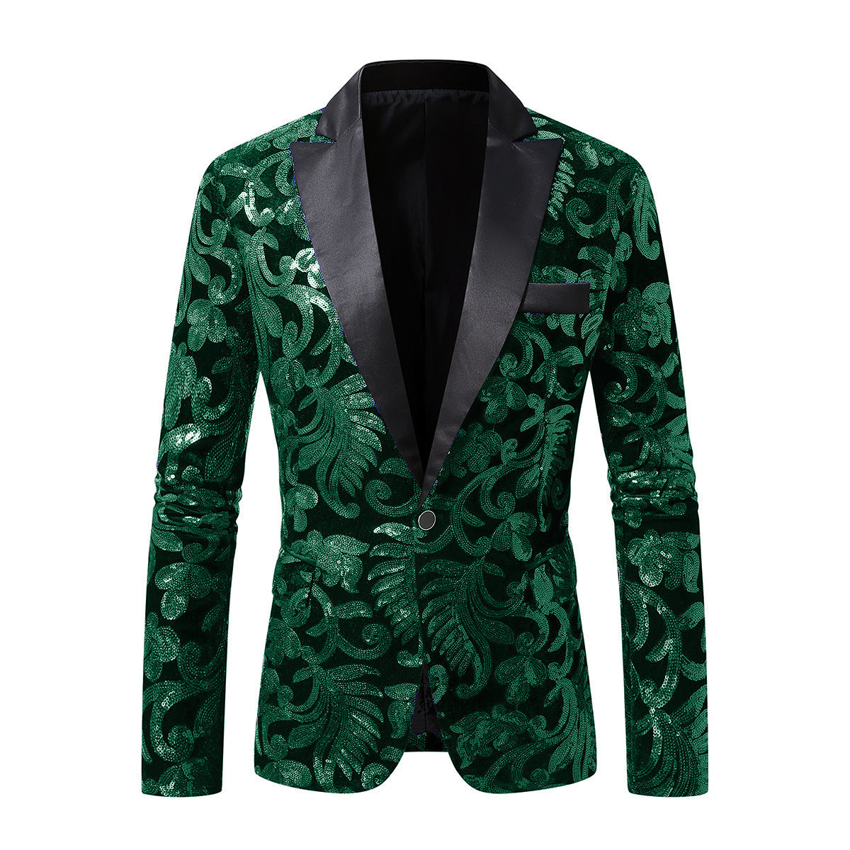 Damen eleganter Pailletten-Blazer mit floralem Design und luxuriösem Schnitt R&B