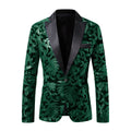Herren eleganter Pailletten-Blazer im luxuriösen floralem Design R&B
