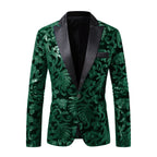 Herren eleganter Pailletten-Blazer im luxuriösen floralem Design R&B