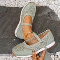 Damen Ballerina-Schuhe mit atmungsaktivem Lochmuster und verstellbarem Riemen R&B