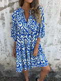 Damen lässiges Strandkleid mit lockerer Passform und schickem Druck R&B