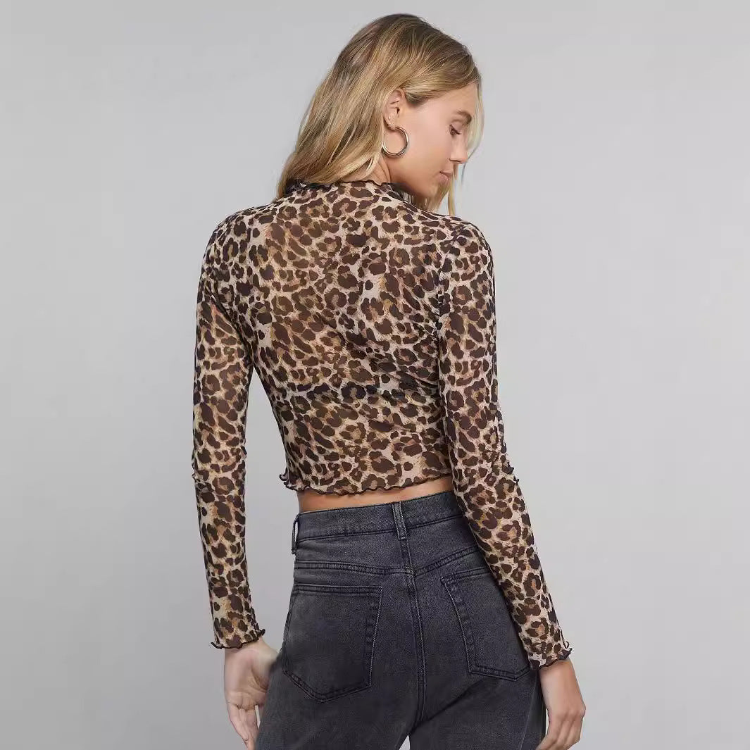 Damen Transparente Langarmshirt R&B