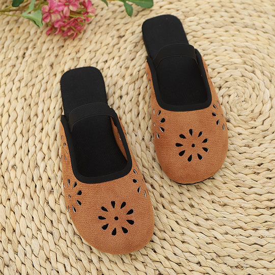 Damen leichte Slipper mit atmungsaktiven Einschnitten R&B