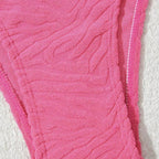 Damen Einseitiger Bikini im modernen Wellenmuster mit asymmetrischem Oberteil R&B