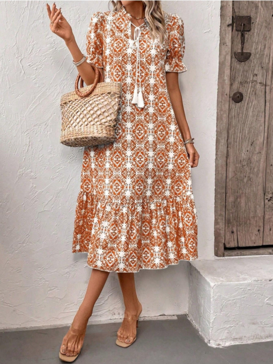 Damen Sommerliches Tunika-Kleid mit eleganten Schnüroptionen R&B