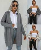 Damen Grobstrick Cardigan mit lässigem Oversize-Schnitt und raffiniertem Zopfmuster R&B